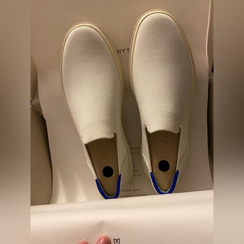 Rothy’s slip on sneaker in white.